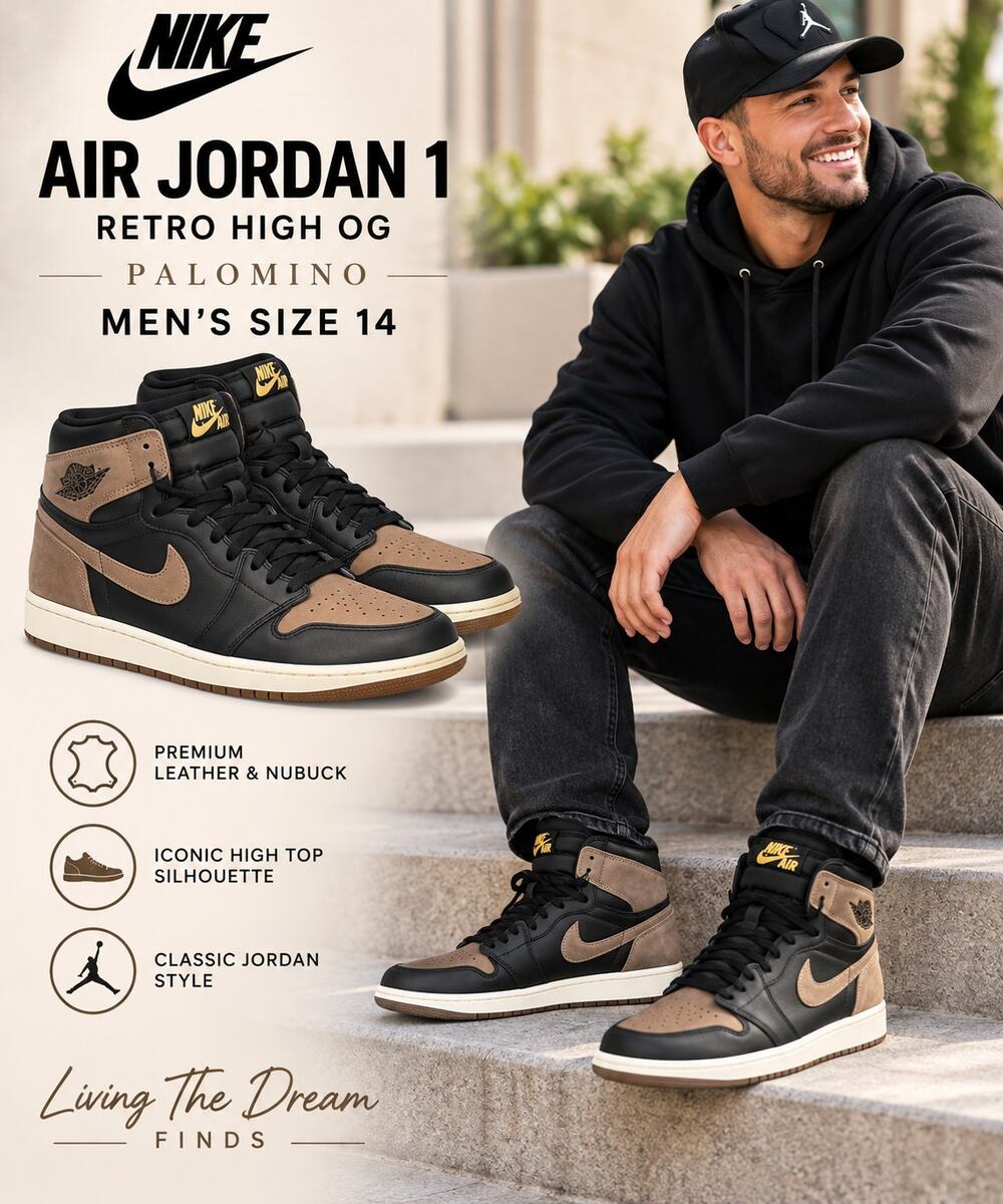 Nike Air Jordan 1 Retro High OG Palomino Black Brown Men’s Size 14 DZ5485 020